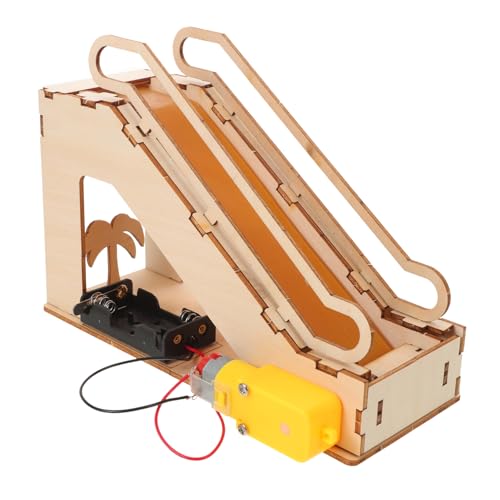 WEKAMOS Holzmechanischer Elektrischer Fahrtreppen Bausatz Stem Lernspielzeug für DIY Modellbausatz mit Detailreichem Design Fördert Logisches Feinmotorik und Naturwissenschaftliche von WEKAMOS