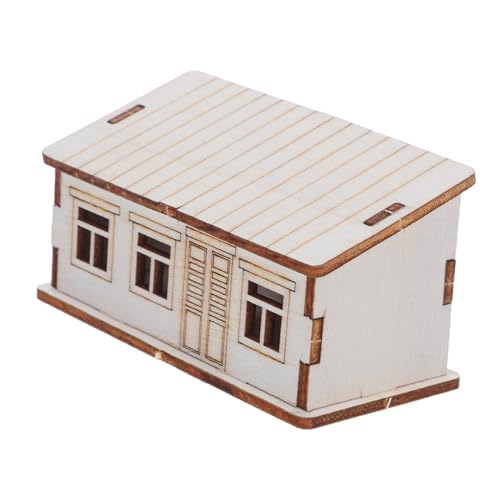 WEKAMOS Holzmodell Kleine Holzhütte Bausatz DIY Unbemalt Holzhaus Bastelset Miniatur Wohnhaus Weihnachtsdeko Vielseitige Tischdekoration von WEKAMOS