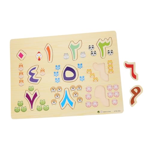 WEKAMOS Holzpuzzle Arabische Zahlen für Lernspielzeug aus Robustem Sicherem Holz Kognitives Puzzle zur Frühkindlichen Bildung für Kleinkinder und Vorschulkinder von WEKAMOS