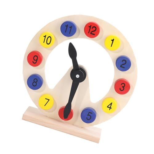 WEKAMOS Holzsortieruhr aus Umweltfreundlichem Holz Multifunktionale Lernuhr für Farbenfrohes Pädagogisches Zahlen und Formenspiel zur Frühkindlichen für Jungen und Mädchen von WEKAMOS