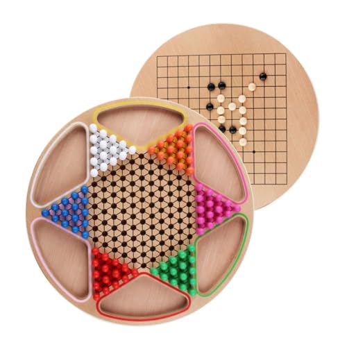 WEKAMOS Holzspielzeug Educatives Gobang und Chinesisches Damespiel für Sicher Poliert Farbenfrohes Brettspiel Hand Auge koordination und Problemlösung für Gemeinschaftsspiele von WEKAMOS