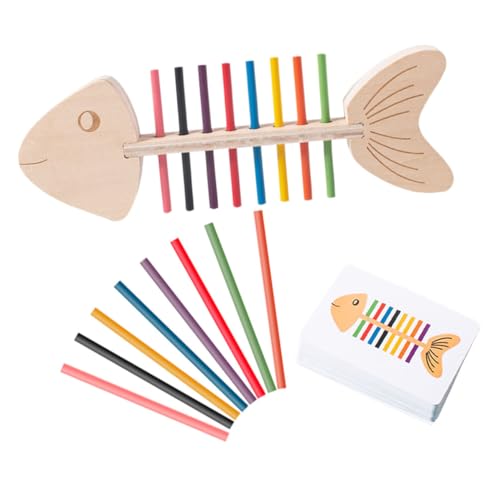 WEKAMOS Holzspielzeug Farbensortierung für Kleinkinder Montessori Lernspielzeug zur Feinmotorik und Farberkennung Kognitives Intelligenzspielzeug mit Doppelseitigen Karten und Holzstäben von WEKAMOS