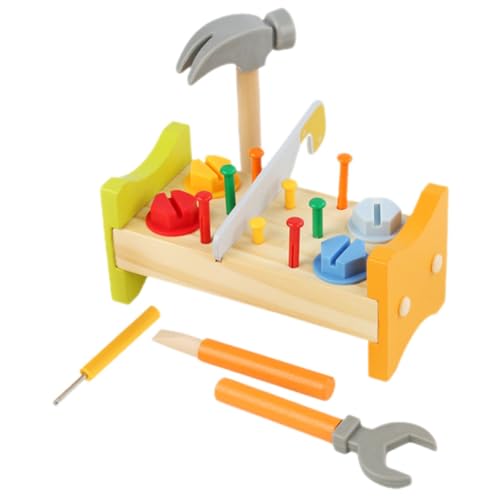 WEKAMOS Holzspielzeug Werkzeugkasten für Pounding Peg mit Hammer Pädagogisches Motorischen Fähigkeiten und Kreativität für Drinnen Kindergarten WEKAMOS Holzspielzeug Werkzeugkasten für Pounding Peg mit Hammer Pädagogisches Motorischen Fähigkeiten und Kreativität für Drinnen Kindergarten von WEKAMOS