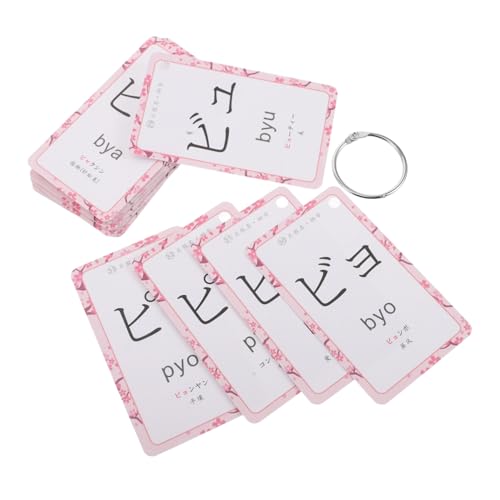 WEKAMOS Japanische Lernkarten für Anfänger Bunte Ringgebundene Hiragana und Katakana Flashcards Tragbares Lernspielzeug zum Selbststudium Effektive Vokabelhilfe für Spielerisches von WEKAMOS