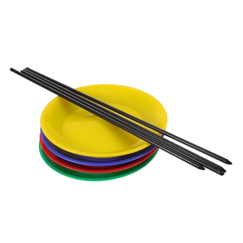 WEKAMOS Jonglier Teller mit Handstäben Stabiles Kunststoff Jonglierplatten Set für Zirkuskunst Geschicklichkeitstraining und Partyspiele Farbige Teller Rot Blau Gelb Grün Leicht und WEKAMOS Jonglier Teller mit Handstäben Stabiles Kunststoff Jonglierplatten Set für Zirkuskunst Geschicklichkeitstraining und Partyspiele Farbige Teller Rot Blau Gelb Grün Leicht und von WEKAMOS