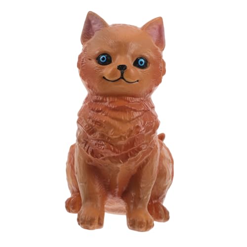 WEKAMOS Katzenmodell Aus Weichem Kunststoff Spielzeugkätzchen Tabby-Katze Aus Plüsch Getigertes Katzenstofftier Katzenstatue Mini-katzenfigur Katzenballon-tierstatue Katzenbank Vinyl von WEKAMOS