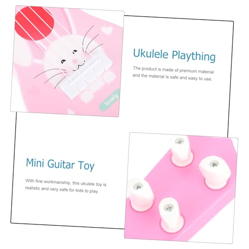 WEKAMOS Kinderspielzeug Ukulele aus Sicherem Kunststoff Kindgerechtes Saiteninstrument Realistisch Gestaltetes Musikinstrument Modell für Anfänger für Junge Mädchen zum Geburtstag und von WEKAMOS