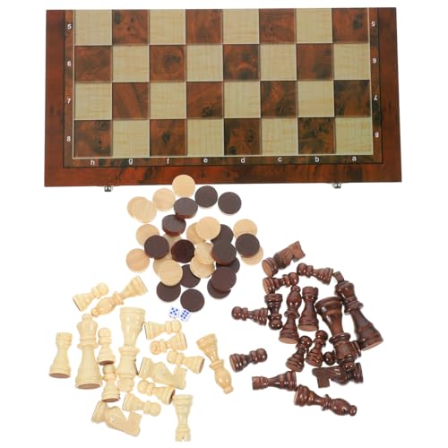WEKAMOS Klappbares Schachspiel aus Holz mit und Dame Tragbares Reiseschachbrett Leichtes Multifunktionales Brettspiel für Zuhause Schule und Unterwegs Geschenkidee für Schachliebhaber WEKAMOS Klappbares Schachspiel aus Holz mit und Dame Tragbares Reiseschachbrett Leichtes Multifunktionales Brettspiel für Zuhause Schule und Unterwegs Geschenkidee für Schachliebhaber von WEKAMOS