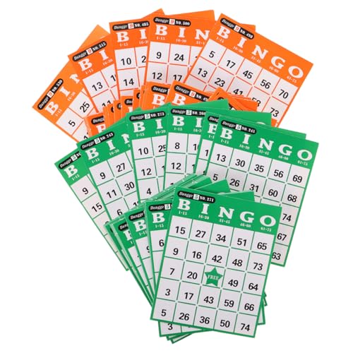 WEKAMOS Kreative Bingo Spielkarten Teiliges aus Hochwertigem Papier für Party Spielabend Wohltätigkeitsveranstaltung Leichte Tragbare Spielzubehör mit Zufälliger Farbe für Zufällige Farbe von WEKAMOS
