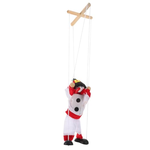 WEKAMOS Kreative Stoff Schneemann Marionette mit Zugfäden Interaktives für Fantasievolles Rollenspiel und Weihnachtsfeier Fördert Feinmotorik und Hand Auge Koordination bei Jungen und von WEKAMOS