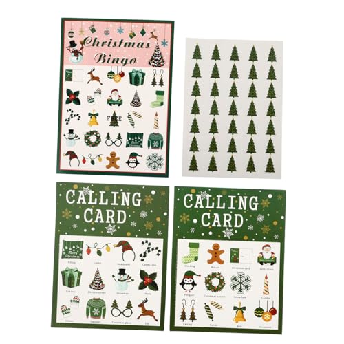 WEKAMOS Kreative Weihnachts Bingo Spielkarten aus Papier Spieler Partyspaß mit Festlichen Motiven Sichere Interaktive Spielzubehör für Weihnachtsfeiern und Zufällige Farbe von WEKAMOS