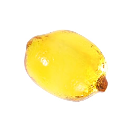 WEKAMOS Kristallverzierungen Kristallfigur Kristallfrüchte Dekoration Zitronenspielzeug Obsthaus Desktop -Ornamente Falsches Obstdekor Obst-Dekoration Künstliche Frucht Obststatue Yellow von WEKAMOS