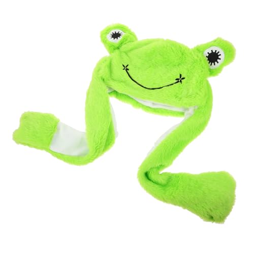 WEKAMOS Kuscheliger Frosch Hut mit Beweglichen Plüsch Cartoon Kopfbedeckung für Cosplay und Partys Lustige Tiermütze aus Hochwertigem für Festivals und Feiern WEKAMOS Kuscheliger Frosch Hut mit Beweglichen Plüsch Cartoon Kopfbedeckung für Cosplay und Partys Lustige Tiermütze aus Hochwertigem für Festivals und Feiern von WEKAMOS