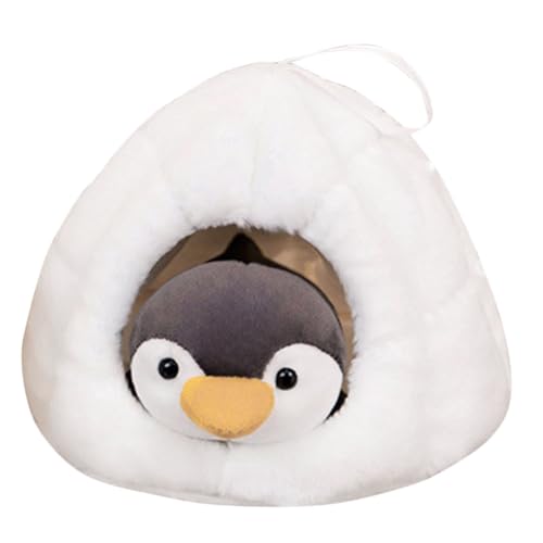 WEKAMOS Kuscheliges Pinguin Plüschtier mit Nest Weiches Stofftier als Deko und Kissen für Aquarium Party und Festliche Anlässe Niedlicher Kleiner Pinguin für Sofa Tisch und Fotosessions von WEKAMOS