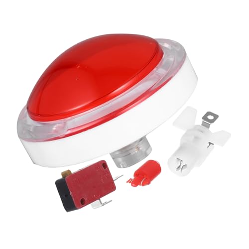WEKAMOS LED Buzzer mit Licht und Sound Roter Taster mit Mikroschalter Automatischer Rückstellknopf für Quizspiele und Interaktive Spielgeräte Robustes für Spielabende und Veranstaltungen von WEKAMOS