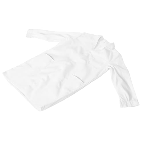 WEKAMOS Laborkittel Weiß Langarm Baumwollmischung mit Knopfmanschetten Unisex Arztkostüm Fasching Halloween Rollenspiel Wissenschaftskittel für Schüler von WEKAMOS