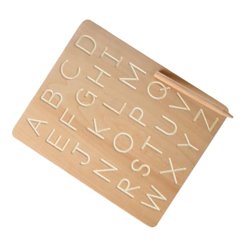WEKAMOS Lernspielzeug Alphabet Schreibtafel aus Buchenholz Übungsboard zur Buchstabenerkennung und Schreibpraxis Pädagogisches Schreibspielzeug für Vorschulkinder als von WEKAMOS