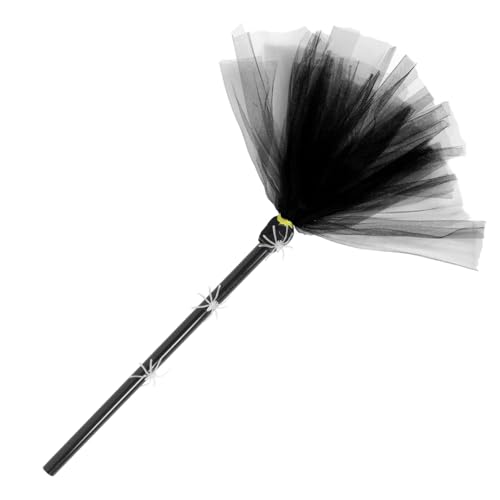 WEKAMOS Leuchtender Halloween Hexenbesen mit Spinnennetz Leichte Polyester Deko für Party Atmosphäre Langlebiger Plastikbesen Tragbar und Sicher für Familien und Kinderfeiern von WEKAMOS
