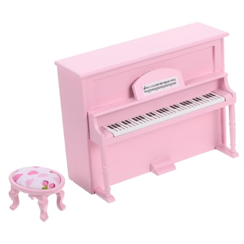 WEKAMOS Maßstab Elegantes Miniatur-Klavier mit Hocker Praktisches und Kompaktes für Puppenhaus Wohnzimmer und Kinderzimmer Dekoration von WEKAMOS