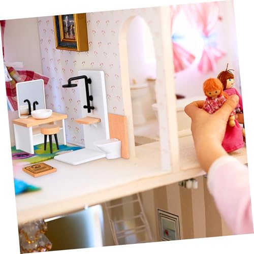 WEKAMOS Maßstab Puppenhaus Möbel Realistische Badezimmer Ausstattung für Puppenhaus Dekoration und DIY Handwerk von WEKAMOS