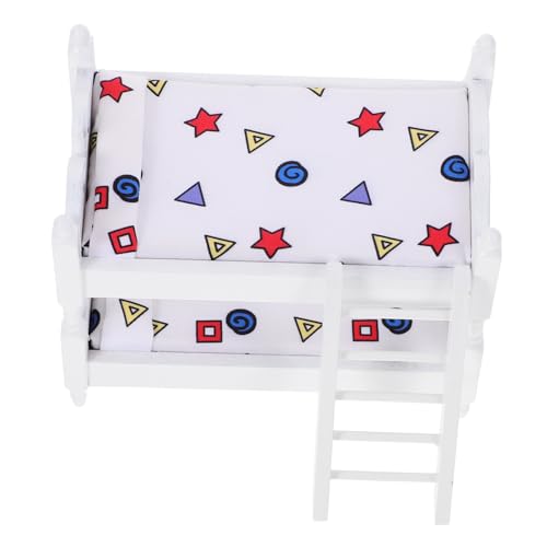 WEKAMOS Maßstab Stabiles Detailreiches Mini Etagenbett für Puppenhaus Schlafzimmer Dekoration Langlebiges Kinderzimmer Möbel Zubehör WEKAMOS Maßstab Stabiles Detailreiches Mini Etagenbett für Puppenhaus Schlafzimmer Dekoration Langlebiges Kinderzimmer Möbel Zubehör von WEKAMOS