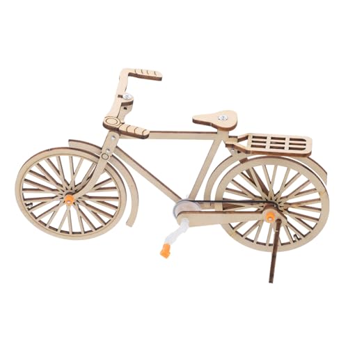 WEKAMOS Mechanisches Holzfahrrad Modell Bausatz DIY Fahrrad Modell mit Riemenantrieb Wissenschaftliches Lernspielzeug für Langlebig Interaktiv Pädagogisch Kreative Bastelarbeit von WEKAMOS