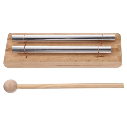 WEKAMOS Meditation Klangstab Tisch Chime Percussion Instrument für Holzsockel mit Polierten Metallrohren Fördert Musikalisches Lernen und Rhythmusgefühl für Mädchen Ab Jahren von WEKAMOS