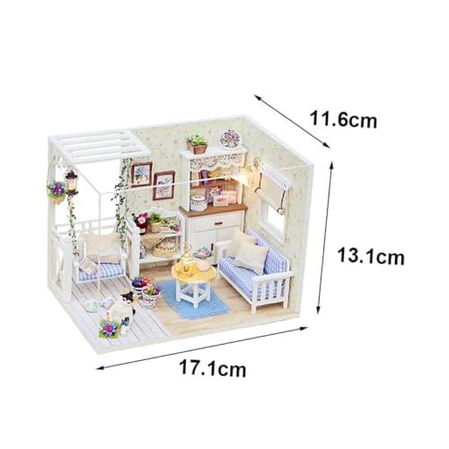 WEKAMOS Mini DIY Haus Bausatz aus Holz Kreatives Miniatur Puppenhaus Modell Handgefertigtes DIY Cottage für Fördert Fantasie und Gemeinsames Basteln Geeignet für Altersgruppen von WEKAMOS