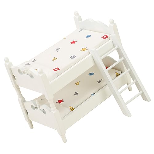 WEKAMOS Mini Doppelstockbett für Puppenhaus Möbel Zubehör für Puppen Schlafzimmer Dekoration für Räume Einfache Montage und Langlebig WEKAMOS Mini Doppelstockbett für Puppenhaus Möbel Zubehör für Puppen Schlafzimmer Dekoration für Räume Einfache Montage und Langlebig von WEKAMOS