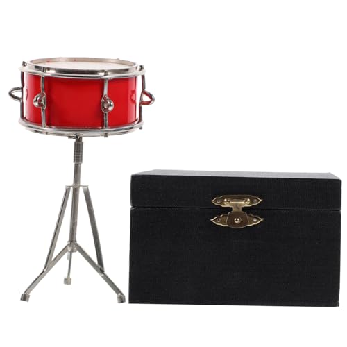 WEKAMOS Mini Drum Ornamente Musical Schlagzeug Mini-Musikinstrumentenmodell Desktop-Trommelmodell Harz rot von WEKAMOS