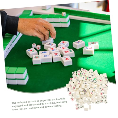 WEKAMOS Mini Mahjong Set Tragbares Chinesisches Reise Mahjong mit Solider Gravur Leicht und Kompakt Tischspiel für Zuhause Party und Camping Fördert Logisches und Handkoordination von WEKAMOS