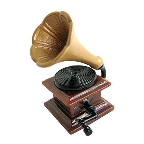WEKAMOS Mini Phonograph Modell Retro Phonograph Dekoration für Puppenhaus Resindruck mit Feiner Verarbeitung Sicheres Material für Kreative Wohnaccessoires und Foto Requisiten WEKAMOS Mini Phonograph Modell Retro Phonograph Dekoration für Puppenhaus Resindruck mit Feiner Verarbeitung Sicheres Material für Kreative Wohnaccessoires und Foto Requisiten von WEKAMOS