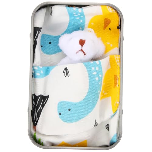 WEKAMOS Mini Plüschbär in Weißer Metalldose Weiches Kuscheltier Deko als für Geburtstag Hochzeit Auto und Raumdekoration Robustes Material zum Verschenken von WEKAMOS