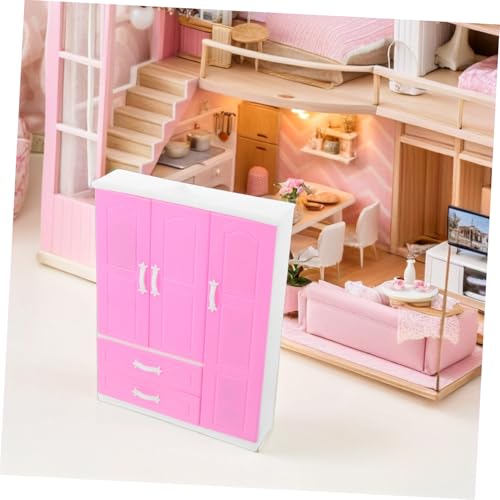 WEKAMOS Puppenhaus-kleiderschrank Miniatur Möbel Puppe Schlafzimmer Dekoration Junge Mädchen Spielzeug Aufbewahrung Kommode Schrank Organizer Rollenspiel von WEKAMOS