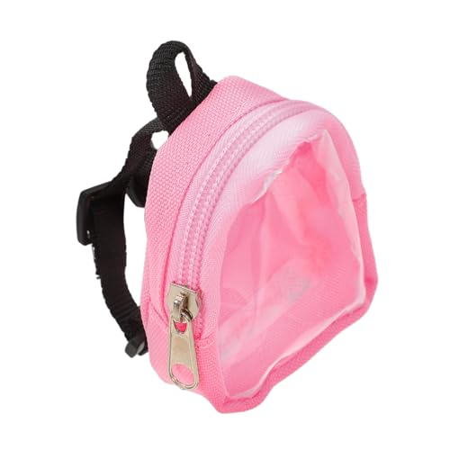 WEKAMOS Mini Puppenrucksack mit Transparentem Fenster Verstellbarem Riemen Süßer Mini Schultasche für Baumwollpuppen Niedlicher Rucksack für Mädchenpuppen und Bjd von WEKAMOS