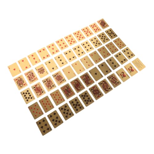 WEKAMOS Mini Spielkarten Goldfarben Miniatur Pokerkarten Lernspielzeug Robust Leicht Tragbar Dekorativ für Indoor Outdoor Spielspaß von WEKAMOS