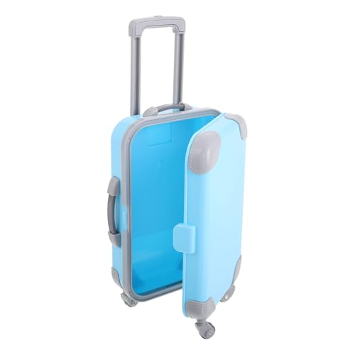 WEKAMOS Mini-Trolley Puppenhauszubehör Puppenkoffer Mini-Gepäck-Partygeschenk Mini-Koffer Puppen Koffer Reise Koffer Mini Puppenzubehör Puppengepäck Kleiner Koffer für Puppen Abs Sky-Blue von WEKAMOS