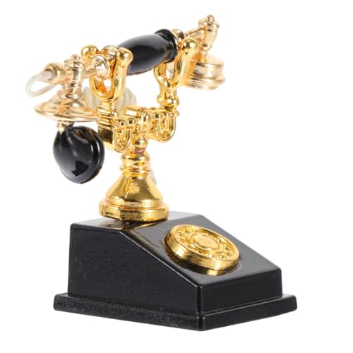 WEKAMOS Mini -telefonmodell Miniatur Für Es Retro-telefondekor Vintage -telefonverzierung Telefon Kinderspielzeug Telefon Prop Telefon Schreibtisch Ornament Legierung Schwarz von WEKAMOS
