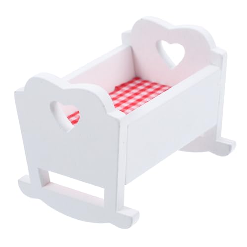 WEKAMOS Miniatur Babybett aus Natürlichem Holz Weiße Mini Krippe für Puppenhaus Dekoration Robuste Verarbeitung Platzsparend Realistisch Gestaltetes Puppenbett für Sammler und WEKAMOS Miniatur Babybett aus Natürlichem Holz Weiße Mini Krippe für Puppenhaus Dekoration Robuste Verarbeitung Platzsparend Realistisch Gestaltetes Puppenbett für Sammler und von WEKAMOS