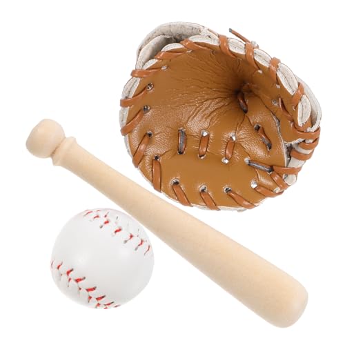 WEKAMOS Miniatur Baseball aus Robustem Dekoratives Mini Baseball Kit mit Schläger Handschuh und Ball Realistische Sport Szene für Puppenhäuser und Sammler Naturfarben WEKAMOS Miniatur Baseball aus Robustem Dekoratives Mini Baseball Kit mit Schläger Handschuh und Ball Realistische Sport Szene für Puppenhäuser und Sammler Naturfarben von WEKAMOS