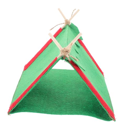 WEKAMOS Miniatur Campingzelt Puppenhaus Deko Weihnachtszelt Rot Grün Wetterfestes Outdoor Spielzelt als Fotorequisite Tragbar Detailreich für Mini Szenen und Dioramen von WEKAMOS