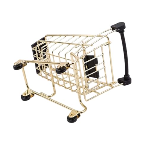 WEKAMOS Miniatur Einkaufswagen Aufbewahrungskorb aus Metall in Dekorativer Schreibtisch Organizer für Büro und Haushalt Realistische Simulation Leicht Beweglich für Kosmetik und von WEKAMOS