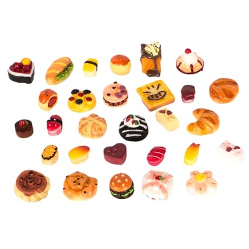 WEKAMOS Miniatur Essen Set Realistische Puppenhaus Dekoration Farbenfrohe Mini Kuchen Brot Sushi Figuren Kindgerechtes Fake Food Prop für Kreative Spielküche und Hausaccessoires von WEKAMOS