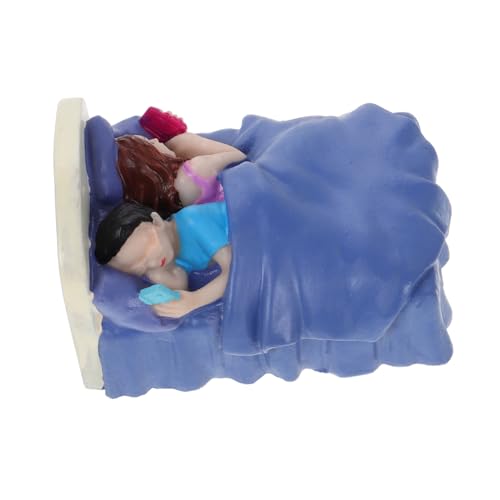 WEKAMOS Miniatur Figurine Bett mit Smartphone Resin Sandtisch Dekoration Kreative Puppenhaus Miniatur Gartenpuppe Fördert Vorstellungskraft und Emotionale Bindung Valentinstag von WEKAMOS