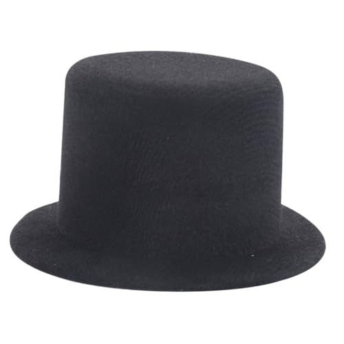 WEKAMOS Miniatur Filzhut Schwarz für Puppen DIY Bastelprojekte Handgefertigter Kleiner Dekorativer Zylinderhut für Schneemann Kostüm Party Accessoire von WEKAMOS