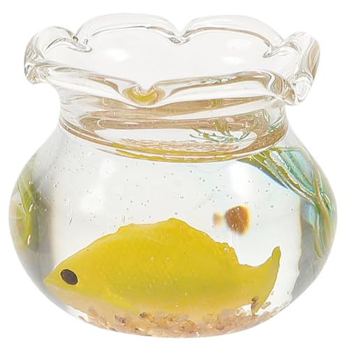 WEKAMOS Miniatur Fischglas Aquarium Rund Glas Goldfisch Deko Mini Haus Zubehör Realistische Form Feine Verarbeitung Puppenhaus Landschaft Dekoration für DIY Micro Haus Zufällige Farbe WEKAMOS Miniatur Fischglas Aquarium Rund Glas Goldfisch Deko Mini Haus Zubehör Realistische Form Feine Verarbeitung Puppenhaus Landschaft Dekoration für DIY Micro Haus Zufällige Farbe von WEKAMOS