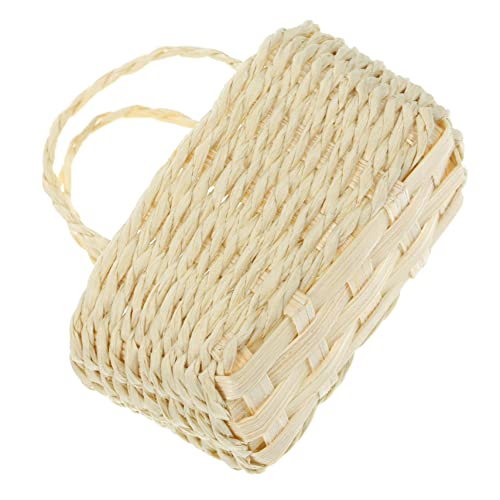 WEKAMOS Miniatur Geflochtene Körbe Miniatur-möbeldekor Miniaturkorb Zum Basteln Miniaturfiguren Miniatur-Korb- Wohndekoration Miniaturmöbel Für Entzückender Miniaturkorb Bambus von WEKAMOS