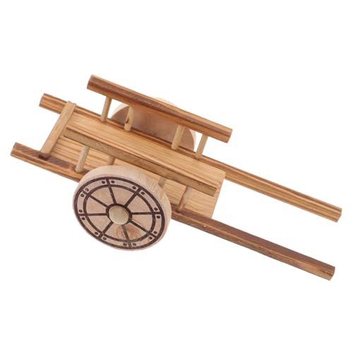 WEKAMOS Miniatur Holzschubkarre Modell Stabiles Material Dekoratives Kleines Wagen für Innenbereich Schreibtisch Sammlung Vintage Mikrolandschaft Mini Trolley Ornamente von WEKAMOS