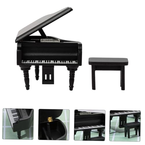 WEKAMOS Miniatur Klavier Modell aus Holz Mini Piano Dekoration für Puppenhausmöbel Robust und Realistisch als Mini Haus Accessoire Langlebig und Farbbeständig von WEKAMOS