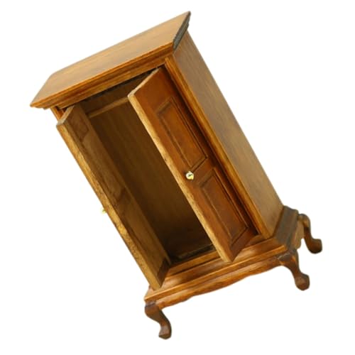 WEKAMOS Miniatur Kleiderschrank aus Holz Europäischer Stil Stabiles Wohnzimmer Möbelmodell Vintage Schrank für Puppenhaus Dekoration und DIY Schlafzimmer Accessoires WEKAMOS Miniatur Kleiderschrank aus Holz Europäischer Stil Stabiles Wohnzimmer Möbelmodell Vintage Schrank für Puppenhaus Dekoration und DIY Schlafzimmer Accessoires von WEKAMOS